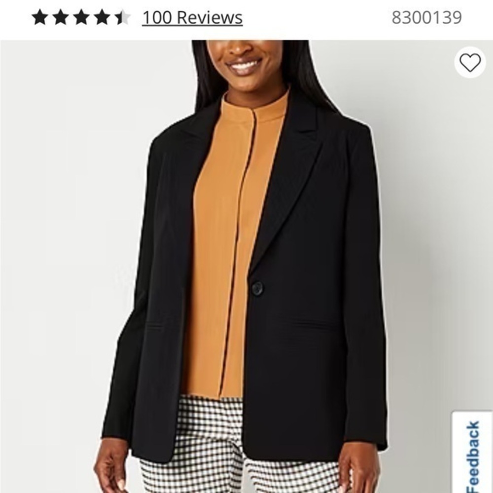Worthington Black Blazer Classic Tailored Style